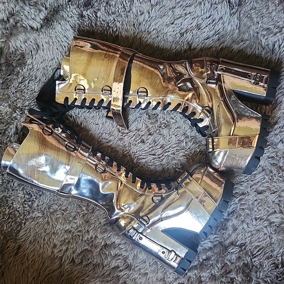 Club Exx Chrome Wasteland platform boots - Picture 1 of 7